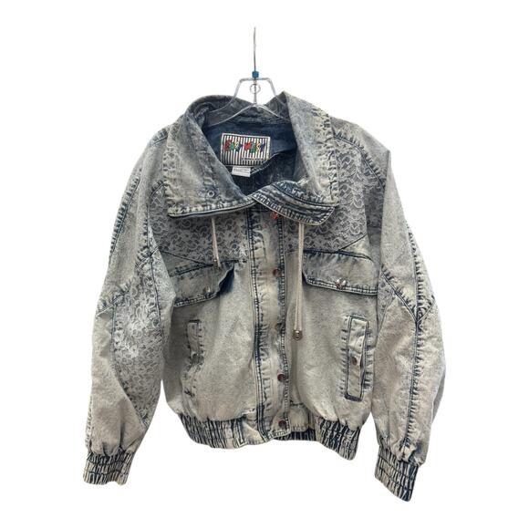 Vintage East West By Panda Group Acid Washed Women's M Denim Jacket Retro 80's - Picture 1 of 11